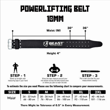POWERLIFTING BELT 10MM  - FREE STRAP